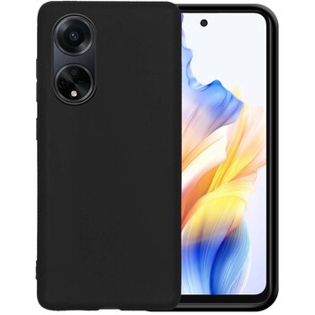 Betaalbare Hoesjes Oppo A98 Hoesje Siliconen Hoes Case Cover - Zwart