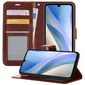 Samsung Galaxy A15 Hoesje Book Case Kunstleer Cover Hoes - Bruin