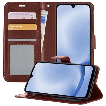 Samsung Galaxy A25 Hoesje Book Case Kunstleer Cover Hoes - Bruin