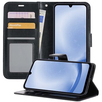 Samsung Galaxy A25 Hoesje Book Case Kunstleer Cover Hoes - Zwart