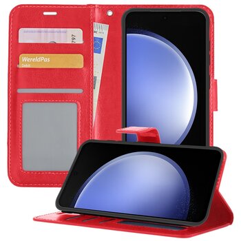 Samsung Galaxy S23 FE Hoesje Book Case Kunstleer Cover Hoes - Rood