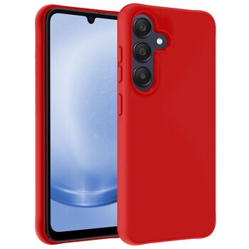 Betaalbare Hoesjes Samsung Galaxy A25 Hoesje Siliconen Hoes Case Cover - Rood