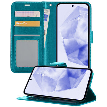 Samsung Galaxy A35 5G Hoesje Book Case Kunstleer Cover Hoes - Turquoise