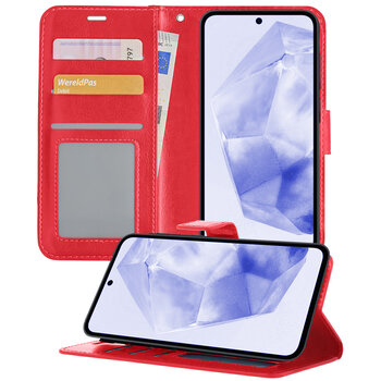 Samsung Galaxy A35 5G Hoesje Book Case Kunstleer Cover Hoes - Rood