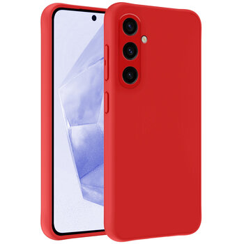 Betaalbare Hoesjes Samsung Galaxy A35 5G Hoesje Siliconen Hoes Case Cover - Rood