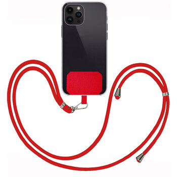 Betaalbare Hoesjes Telefoonkoord Universeel Verstelbaar Telefoon Koord Telefoonkoorden Telefoonketting - 150 cm - Rood