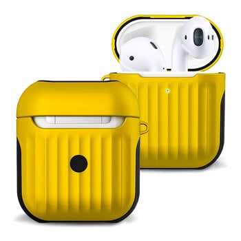 Betaalbare Hoesjes Case Geschikt voor AirPods 2 Hoesje Hoes Hard Cover Ribbels - Hoesje Geschikt voor AirPods 2 Case Met Ribbels - Geel