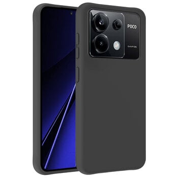 Betaalbare Hoesjes Xiaomi Poco X6 Hoesje Siliconen Hoes Case Cover - Zwart