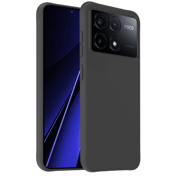 Betaalbare Hoesjes Xiaomi Poco X6 Pro 5G Hoesje Siliconen Hoes Case Cover - Zwart