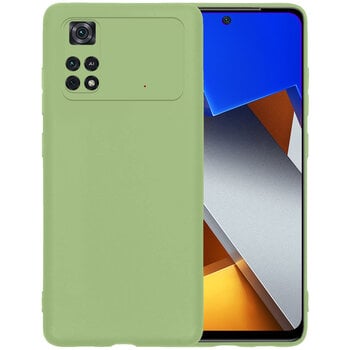 Betaalbare Hoesjes Poco X4 Pro 5G Hoesje Siliconen Hoes Case Cover - Groen