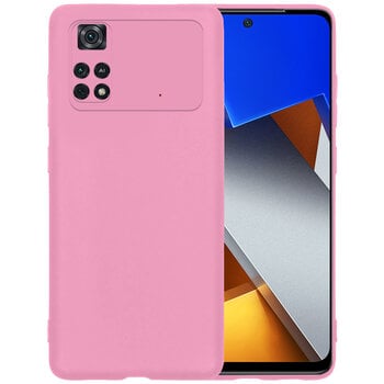 Betaalbare Hoesjes Poco X4 Pro 5G Hoesje Siliconen Hoes Case Cover - Lichtroze