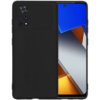 Betaalbare Hoesjes Poco X4 Pro 5G Hoesje Siliconen Hoes Case Cover - Zwart