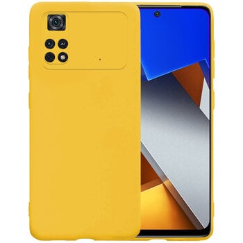 Betaalbare Hoesjes Poco M4 Pro Hoesje Siliconen Hoes Case Cover - Geel