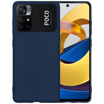 Betaalbare Hoesjes Xiaomi Poco M4 Pro 5G Hoesje Siliconen Hoes Case Cover - Donkerblauw