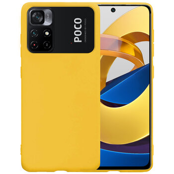 Betaalbare Hoesjes Xiaomi Poco M4 Pro 5G Hoesje Siliconen Hoes Case Cover - Geel