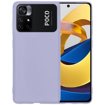 Betaalbare Hoesjes Xiaomi Poco M4 Pro 5G Hoesje Siliconen Hoes Case Cover - Lila