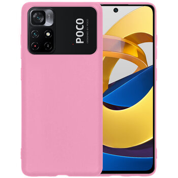 Betaalbare Hoesjes Xiaomi Poco M4 Pro 5G Hoesje Siliconen Hoes Case Cover - Lichtroze