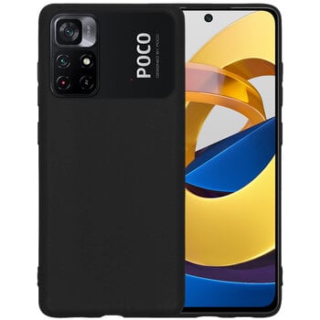 Betaalbare Hoesjes Xiaomi Poco M4 Pro 5G Hoesje Siliconen Hoes Case Cover - Zwart