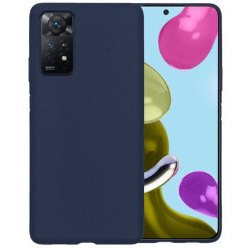 Betaalbare Hoesjes Xiaomi Redmi Note 11S Hoesje Siliconen Hoes Case Cover - Donkerblauw