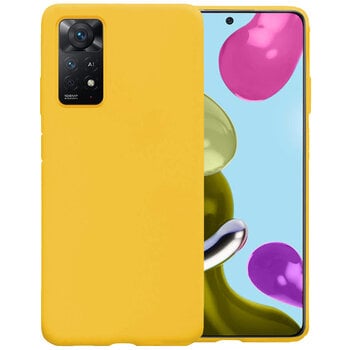 Betaalbare Hoesjes Xiaomi Redmi Note 11S Hoesje Siliconen Hoes Case Cover - Geel