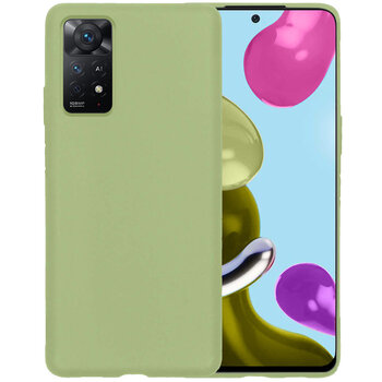 Betaalbare Hoesjes Xiaomi Redmi Note 11S Hoesje Siliconen Hoes Case Cover - Groen