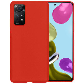 Betaalbare Hoesjes Xiaomi Redmi Note 11S Hoesje Siliconen Hoes Case Cover - Rood