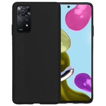 Betaalbare Hoesjes Xiaomi Redmi Note 11S Hoesje Siliconen Hoes Case Cover - Zwart