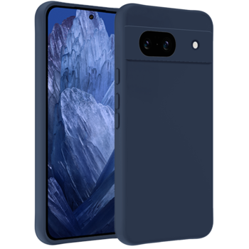 Betaalbare Hoesjes Google Pixel 8a Hoesje Siliconen Hoes Case Cover - Donkerblauw