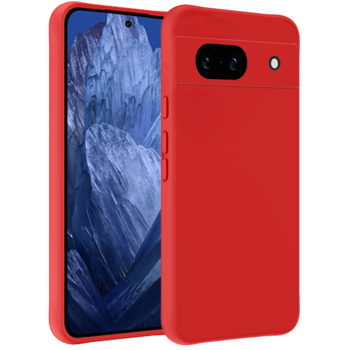 Betaalbare Hoesjes Google Pixel 8a Hoesje Siliconen Hoes Case Cover - Rood