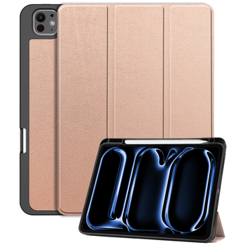 Betaalbare Hoesjes iPad Pro 13 (2024) Hoesje Book Case - Rose goud