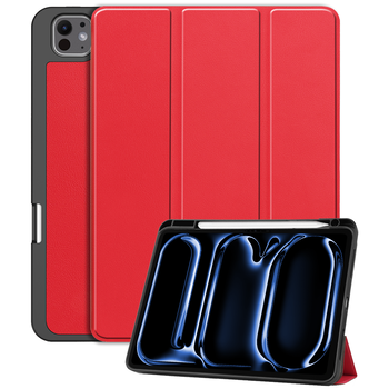 Betaalbare Hoesjes iPad Pro 13 (2024) Hoesje Book Case - Rood