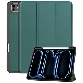 Betaalbare Hoesjes iPad Pro 13 (2024) Hoesje Book Case - Donkergroen