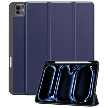 Betaalbare Hoesjes iPad Pro 13 (2024) Hoesje Book Case - Donkerblauw