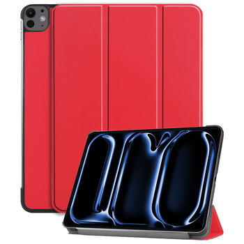 Betaalbare Hoesjes iPad Pro 13 (2024) Hoesje Book Case - Rood