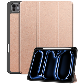 Betaalbare Hoesjes iPad Pro 11 (2024) Hoesje Book Case - Rose goud