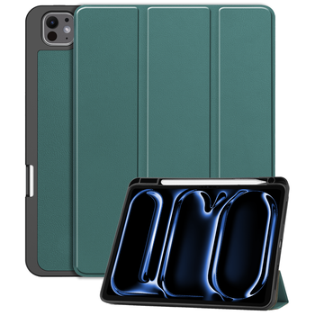 Betaalbare Hoesjes iPad Pro 11 (2024) Hoesje Book Case - Donkergroen