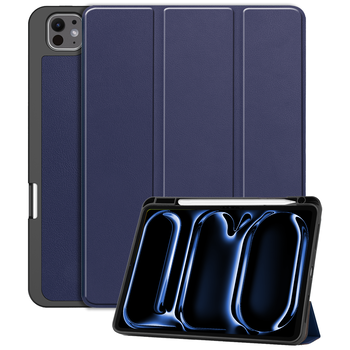 Betaalbare Hoesjes iPad Pro 11 (2024) Hoesje Book Case - Donkerblauw