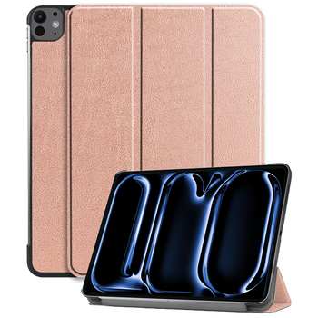 Betaalbare Hoesjes iPad Pro 11 (2024) Hoesje Book Case - Rose goud