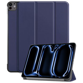 Betaalbare Hoesjes iPad Pro 11 (2024) Hoesje Book Case - Donkerblauw