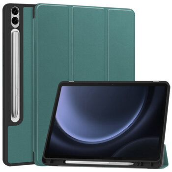 Betaalbare Hoesjes Samsung Galaxy Tab S9 FE Plus Hoesje Book Case - Donkergroen