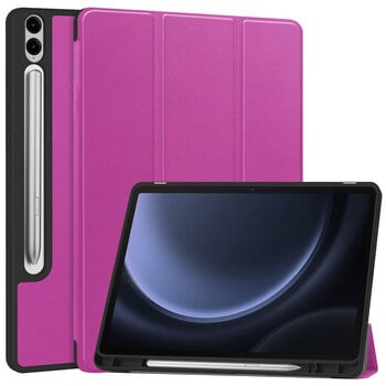 Betaalbare Hoesjes Samsung Galaxy Tab S9 FE Plus Hoesje Book Case - Paars