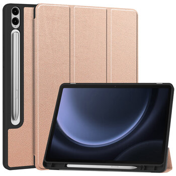 Betaalbare Hoesjes Samsung Galaxy Tab S9 FE Plus Hoesje Book Case - Rosé Goud