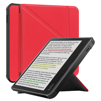 Betaalbare Hoesjes Kobo Libra Colour Hoesje Book Case - Rood