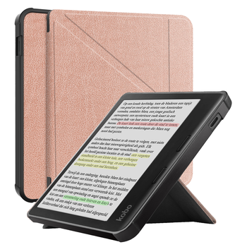 Betaalbare Hoesjes Kobo Libra Colour Hoesje Book Case - Rosé Goud