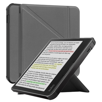 Betaalbare Hoesjes Kobo Libra Colour Hoesje Book Case - Grijs