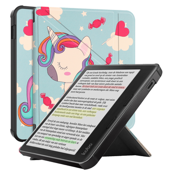 Betaalbare Hoesjes Kobo Libra Colour Hoesje Book Case - Eenhoorn