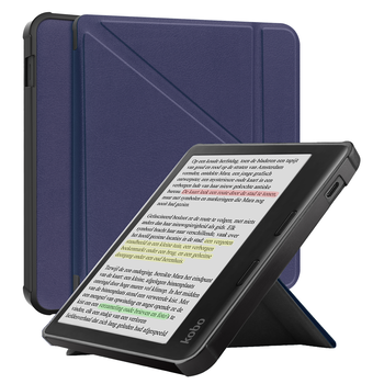 Betaalbare Hoesjes Kobo Libra Colour Hoesje Book Case - Donkerblauw