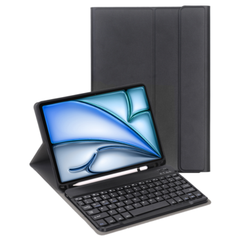 Betaalbare Hoesjes iPad Air 6 (11 inch) Hoesje Toetsenbord Hoes Luxe Keyboard Case Cover (10,9 inch) - Zwart