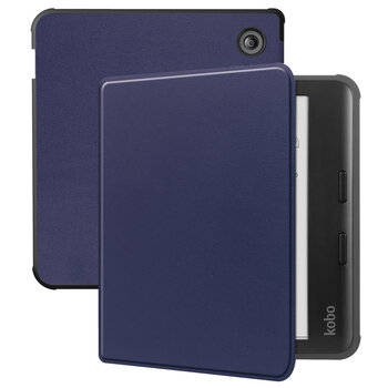 Betaalbare Hoesjes Kobo Libra Colour Hoesje Book Case - Donkerblauw