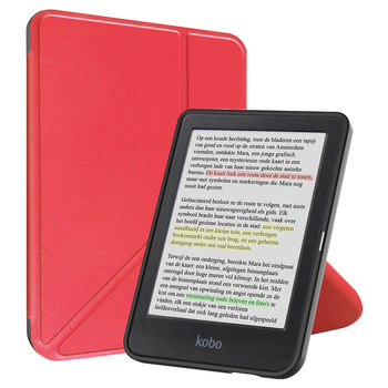 Betaalbare Hoesjes Kobo Clara Colour Hoesje Book Case - Rood